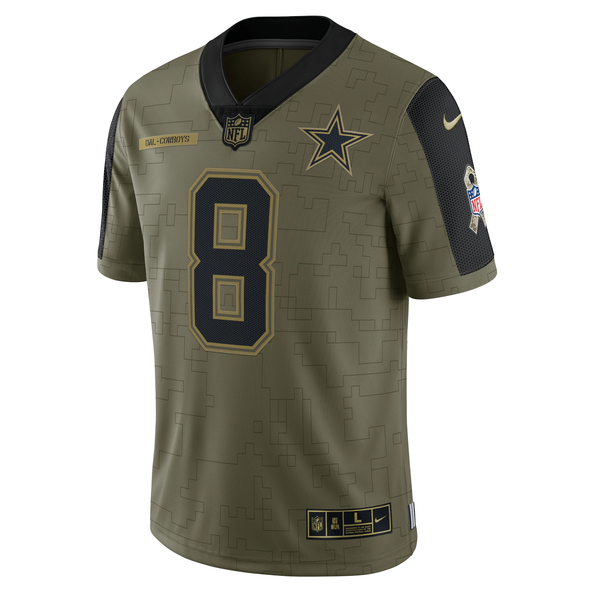Men's Dallas Cowboys Troy Aikman Nike Olive 2021 Salute To Service Retired Player Limited Jersey