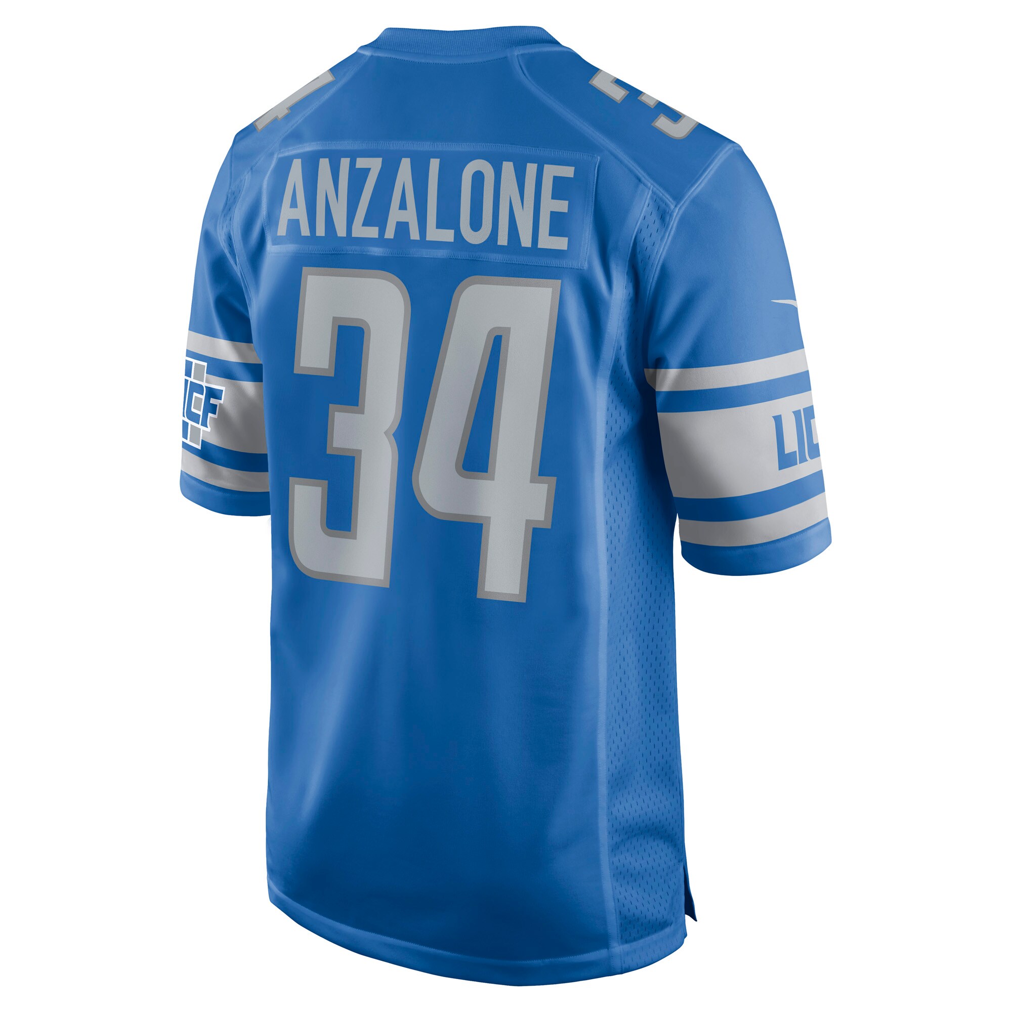 Men's Detroit Lions Alex Anzalone Nike Blue Game Jersey