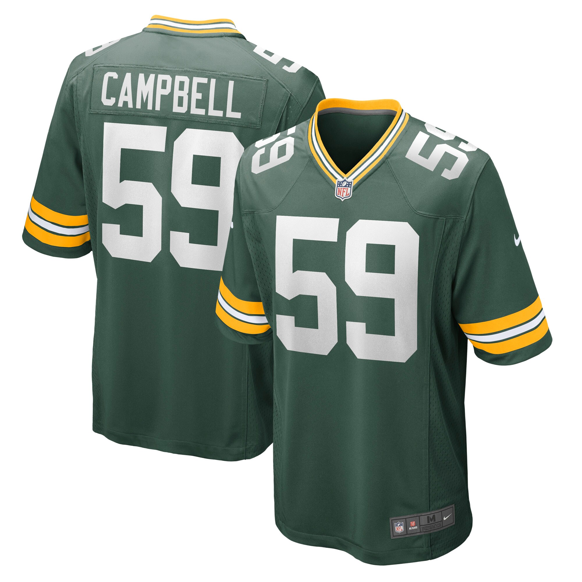 Men's Green Bay Packers De'Vondre Campbell Nike Green Game Jersey
