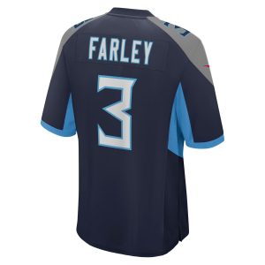 Men's Tennessee Titans Caleb Farley Nike Navy Game Jersey