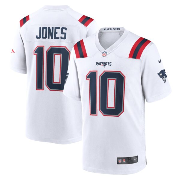 Men's New England Patriots Mac Jones Nike White Team Game Jersey