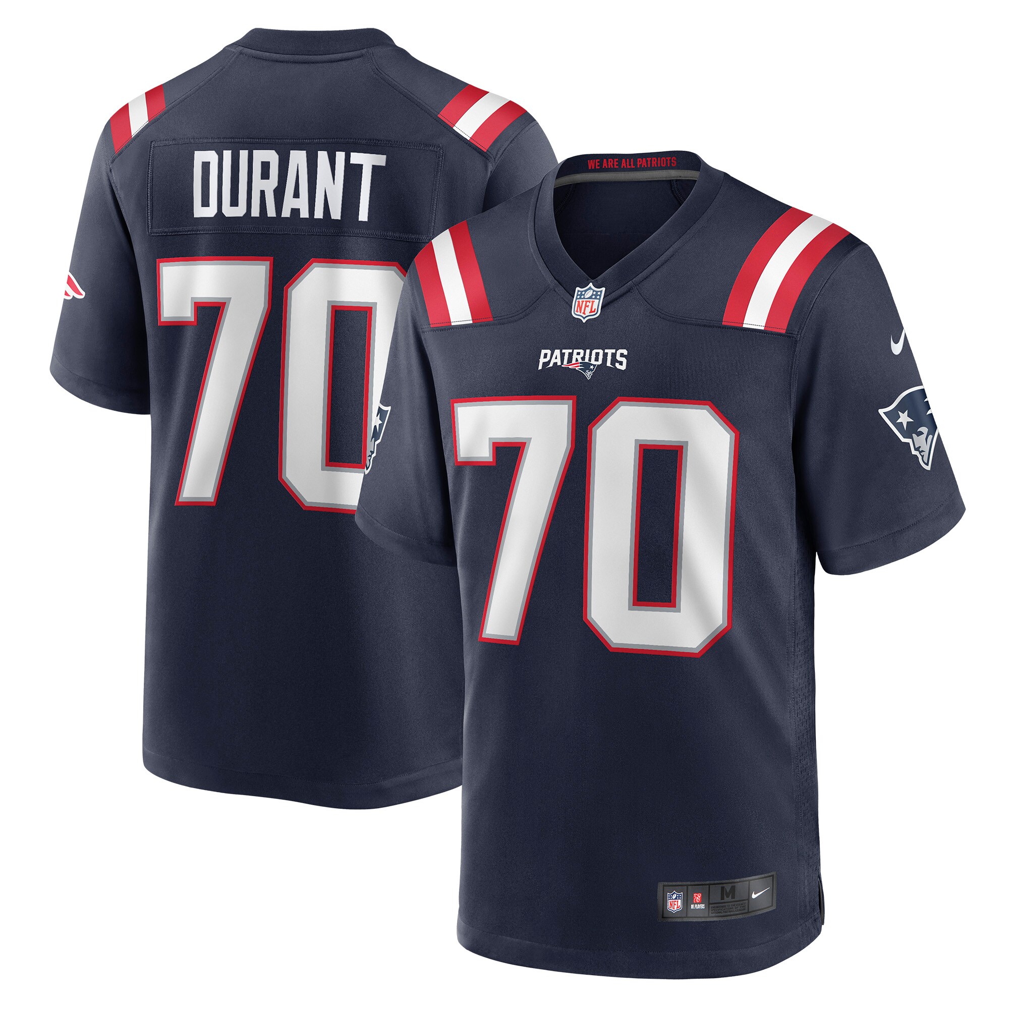 Men's New England Patriots Yasir Durant Nike Navy Game Player Jersey