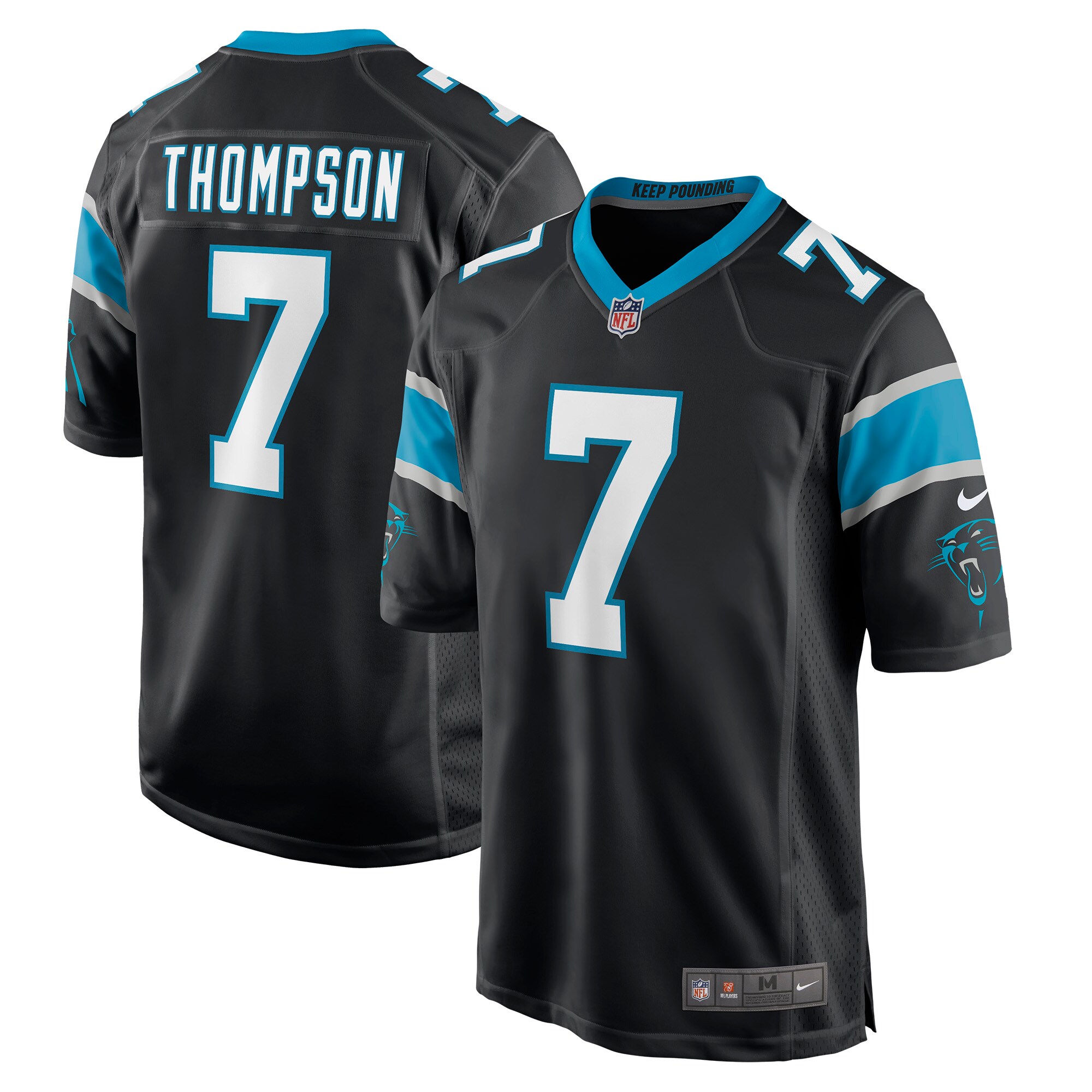 Men's Carolina Panthers Shaq Thompson Nike Black Player Game Jersey