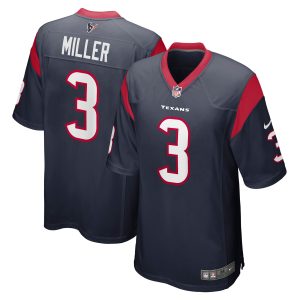 Men's Houston Texans Anthony Miller Nike Navy Player Game Jersey