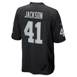 Men's Las Vegas Raiders Robert Jackson Nike Black Game Jersey