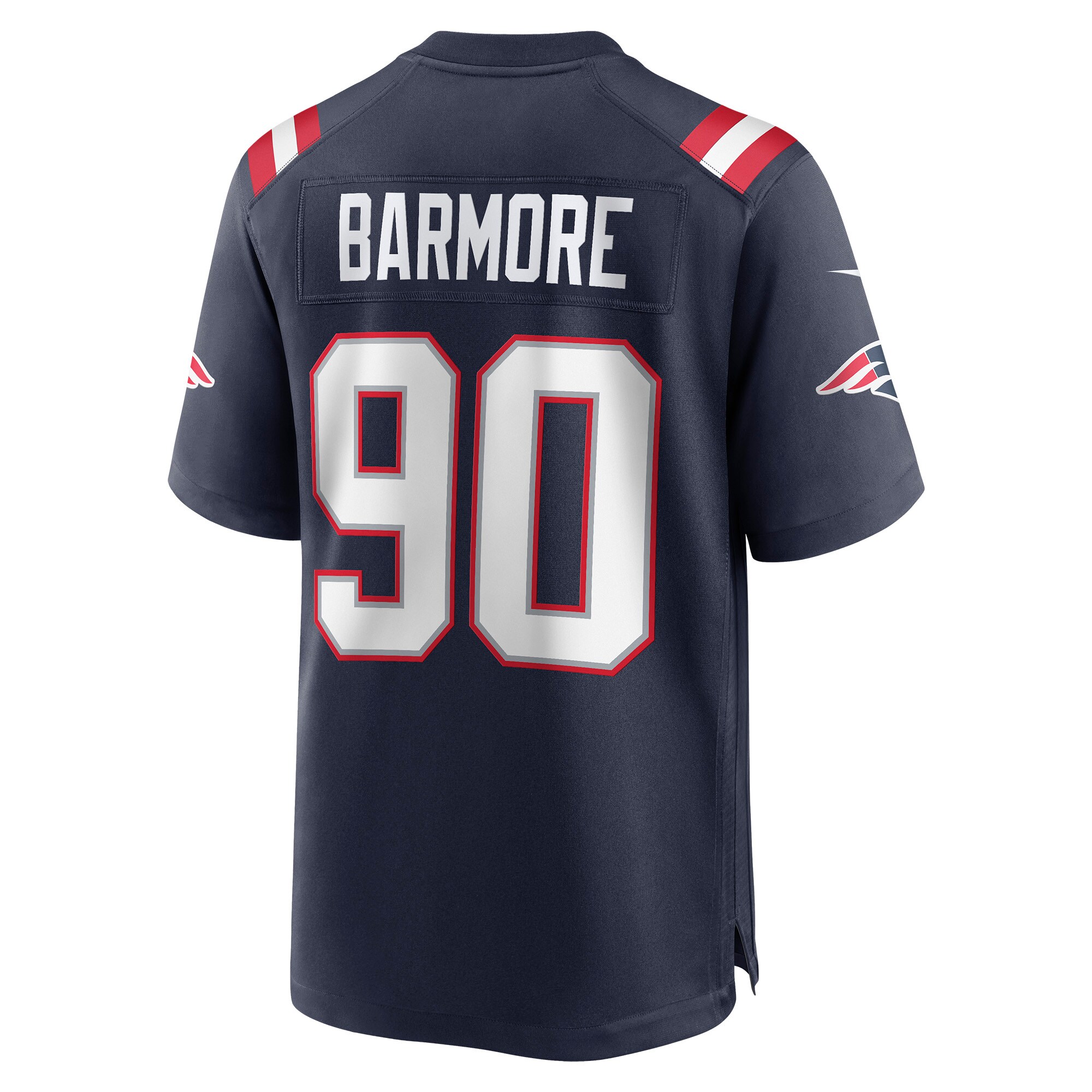 Men's New England Patriots Christian Barmore Nike Navy Player Game Jersey