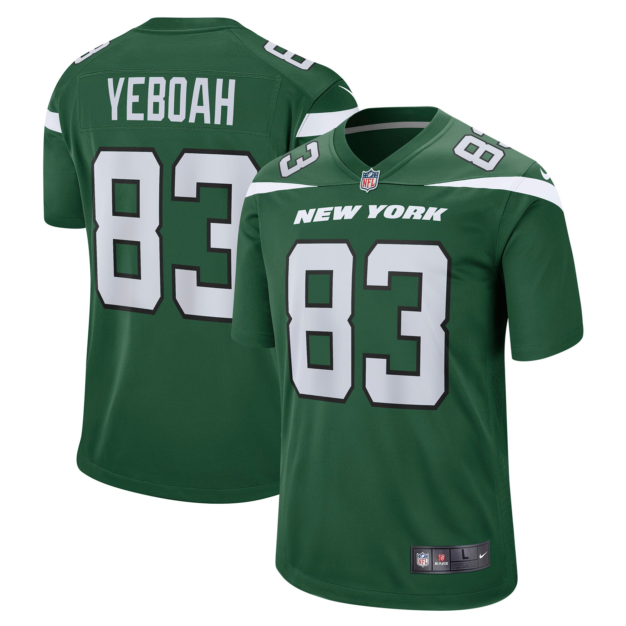 Men's New York Jets Kenny Yeboah Nike Gotham Green Team Game Jersey