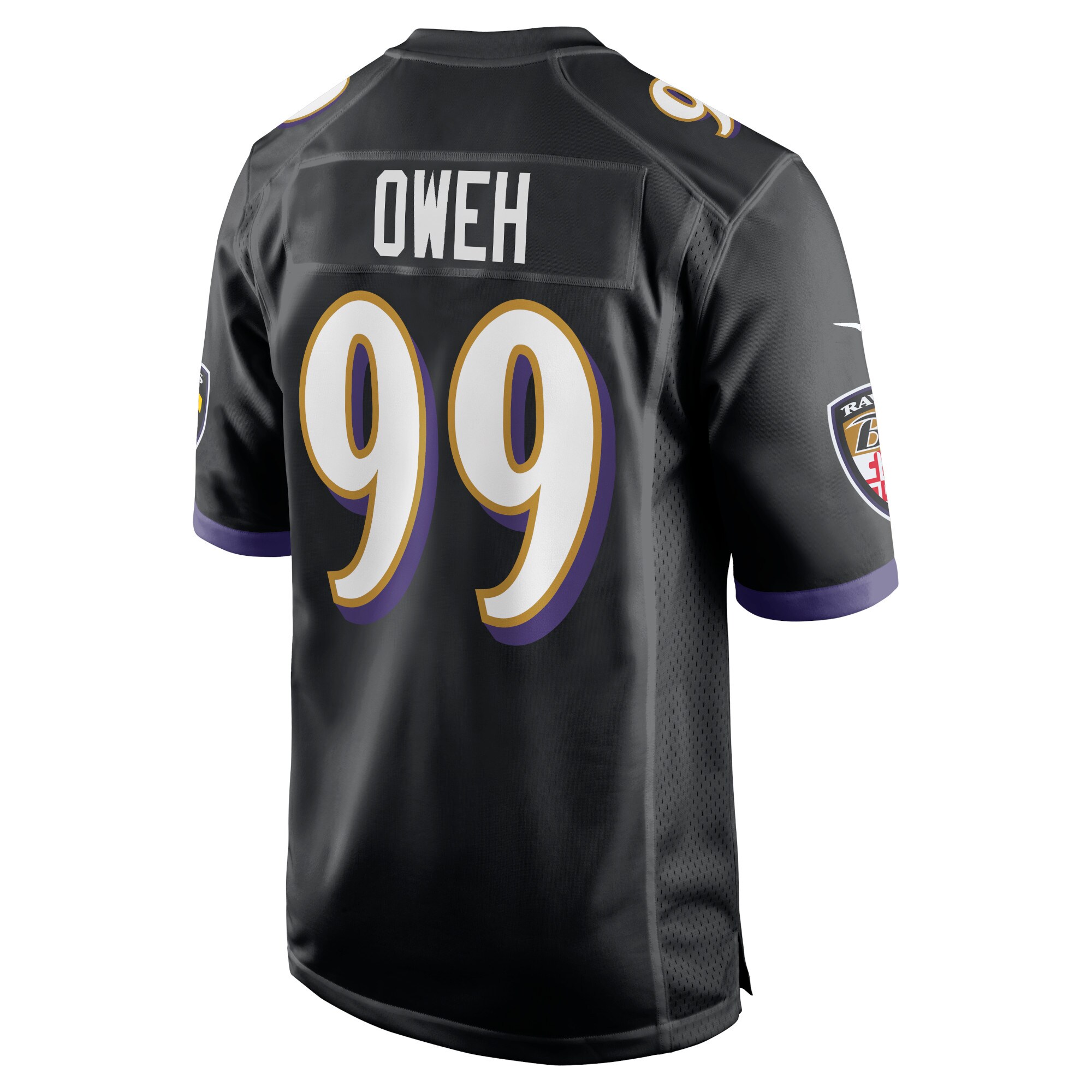 Men's Baltimore Ravens Odafe Oweh Nike Black Game Jersey