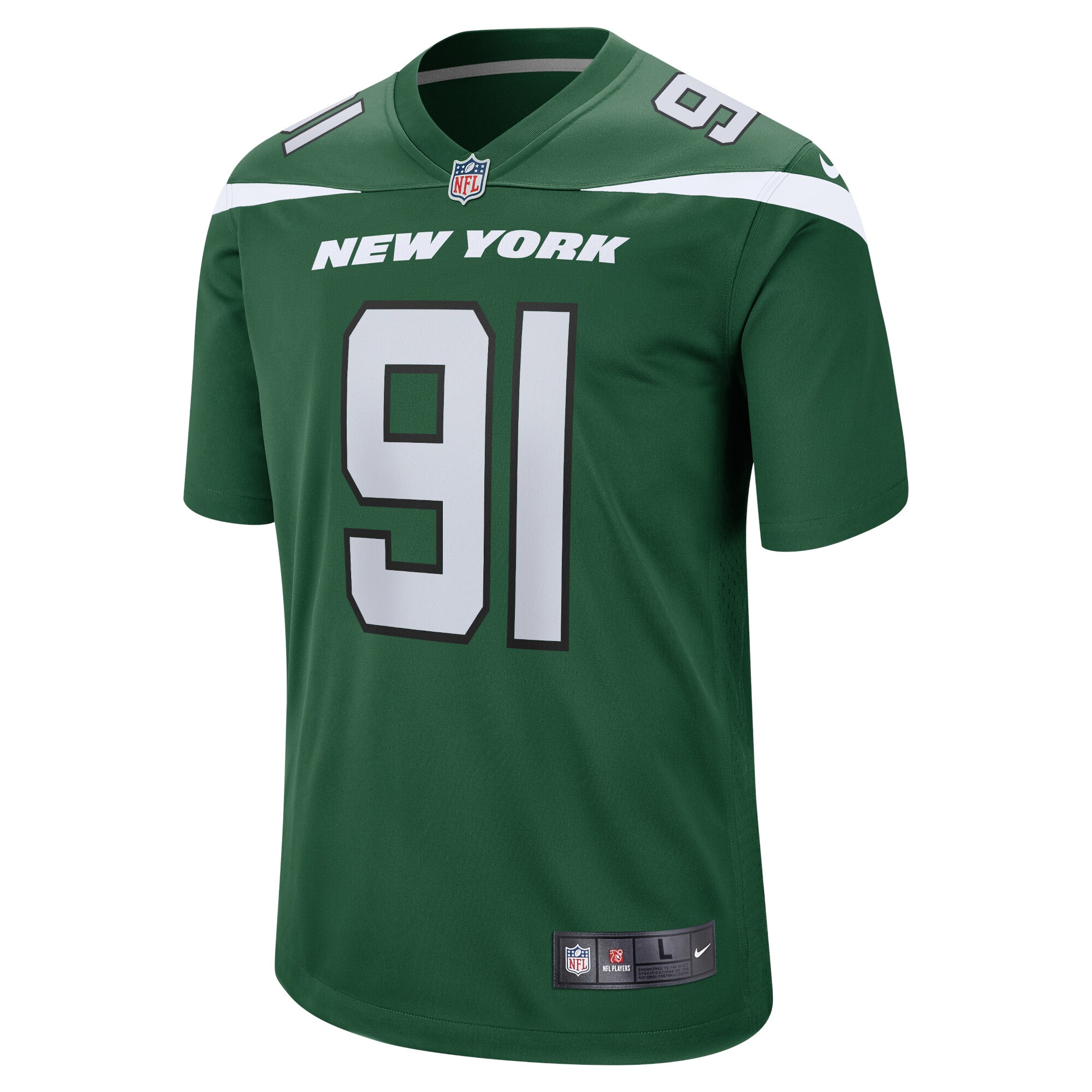 Men's New York Jets John Franklin-Myers Nike Gotham Green Game Jersey