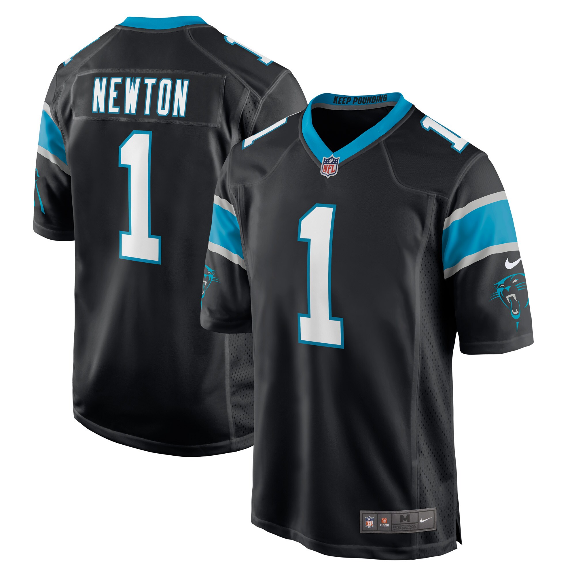 Men's Carolina Panthers Cam Newton Nike Black Player Game Jersey