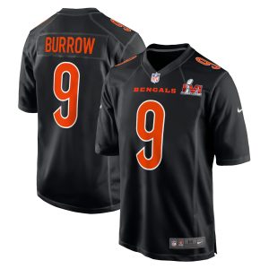 Men's Cincinnati Bengals Joe Burrow Nike Black Super Bowl LVI Bound Game Fashion Jersey