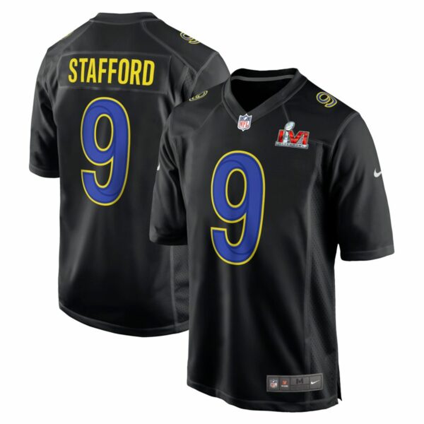 Men's Los Angeles Rams Matthew Stafford Nike Black Super Bowl LVI Game Fashion Jersey