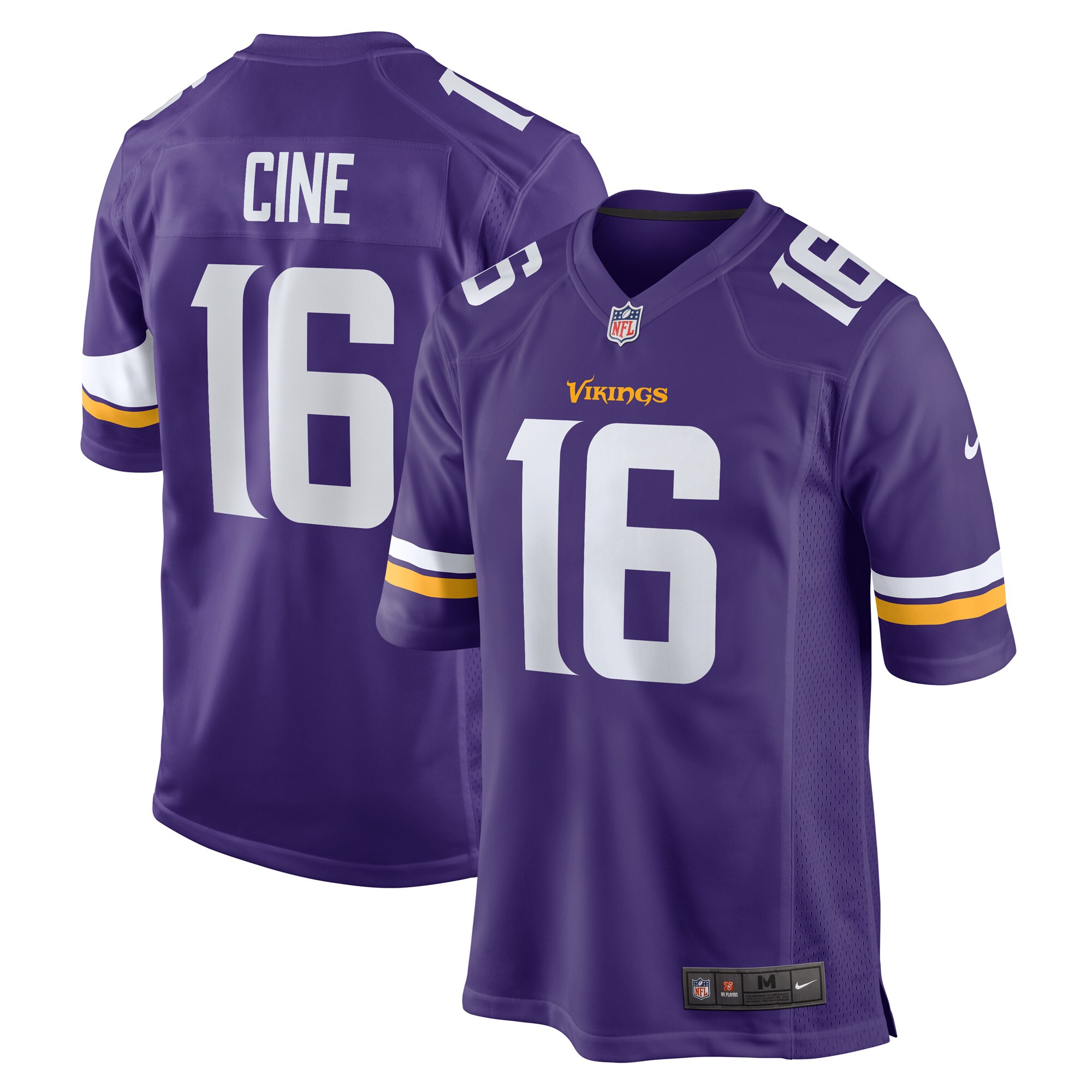 Men's Minnesota Vikings Lewis Cine Nike Purple 2022 NFL Draft First Round Pick Game Jersey