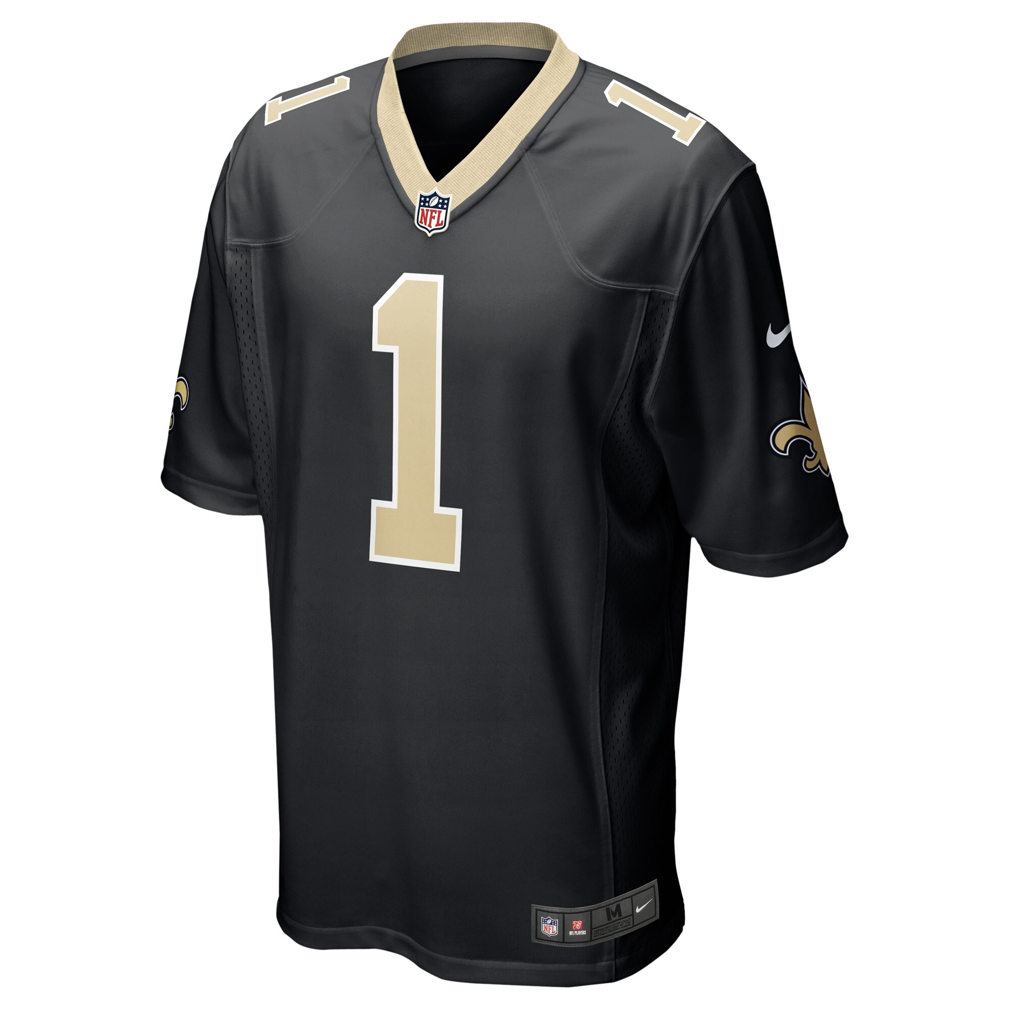 Men's New Orleans Saints Chris Olave Nike Black 2022 NFL Draft First Round Pick Game Jersey