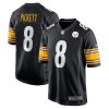 Men's Pittsburgh Steelers Kenny Pickett Nike Black 2022 NFL Draft First Round Pick Game Jersey