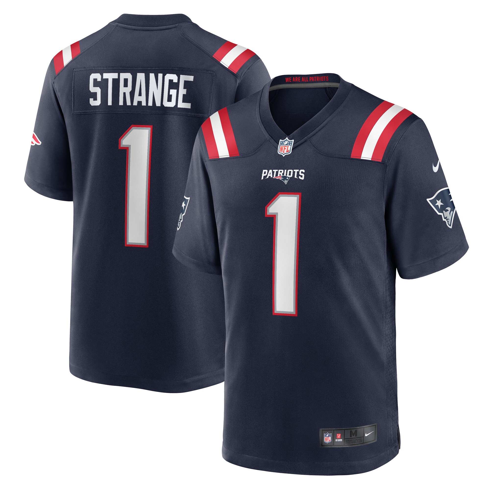 Men's New England Patriots Cole Strange Nike Navy 2022 NFL Draft First Round Pick Game Jersey