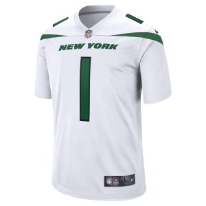 Men's New York Jets Ahmad Sauce Gardner Nike White 2022 NFL Draft First Round Pick Game Jersey