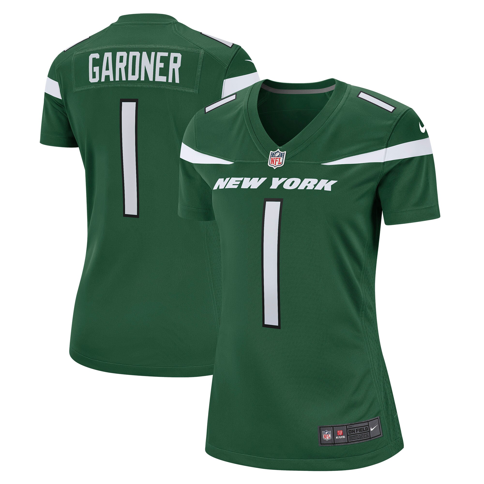 Women's New York Jets Ahmad Sauce Gardner Nike Gotham Green 2022 NFL Draft First Round Pick Game Jersey