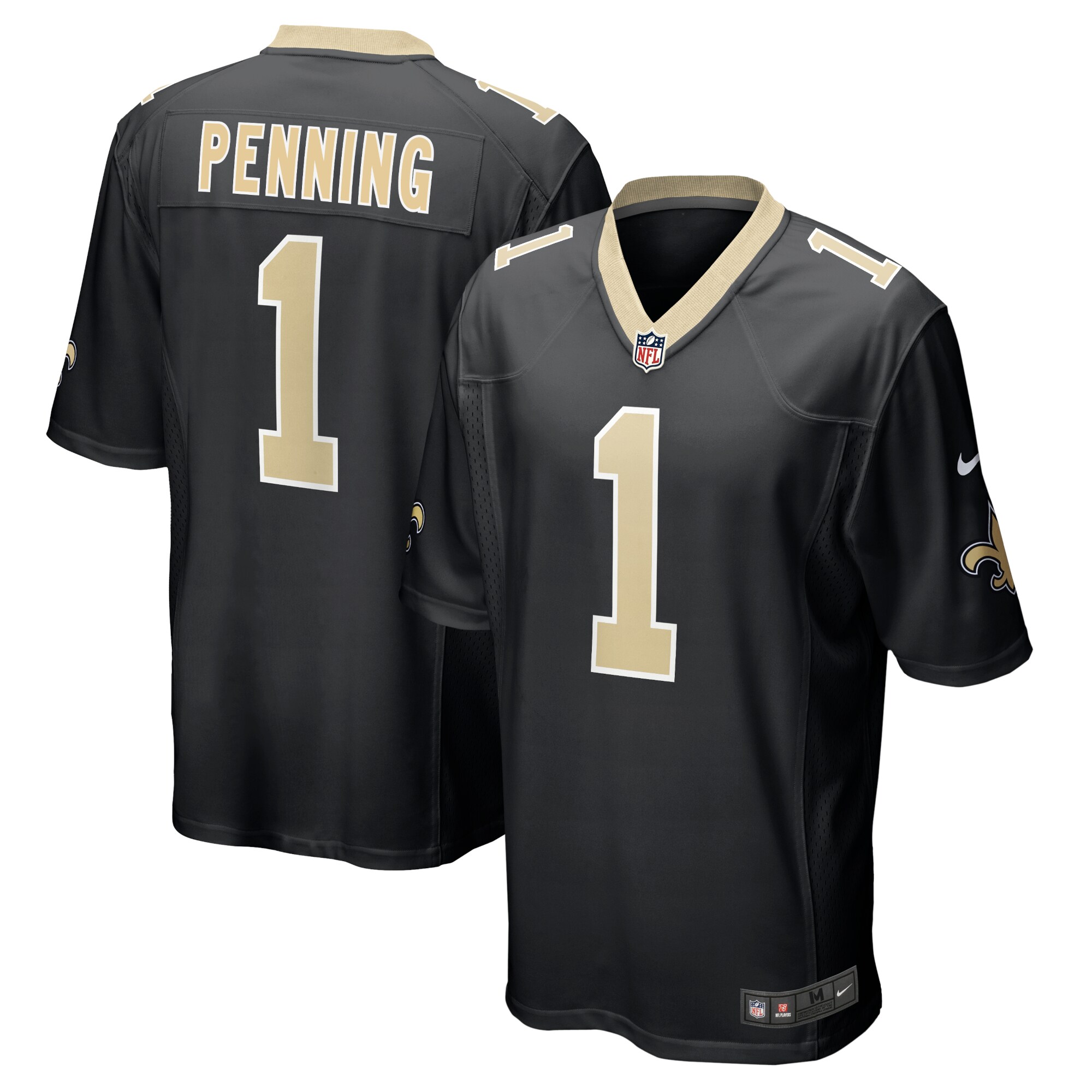 Men's New Orleans Saints Trevor Penning Nike Black 2022 NFL Draft First Round Pick Player Game Jersey