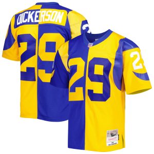 Men's Los Angeles Rams Eric Dickerson Mitchell & Ness Royal/Gold 1984 Split Legacy Replica Jersey