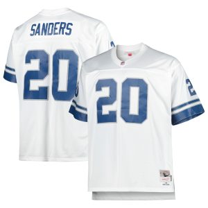 Men's Detroit Lions Barry Sanders Mitchell & Ness White Big & Tall 1996 Retired Player Replica Jersey