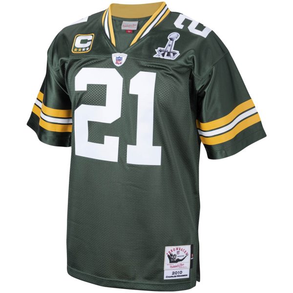 Men's Green Bay Packers Charles Woodson Mitchell & Ness Green 2010 Authentic Throwback Retired Player Jersey