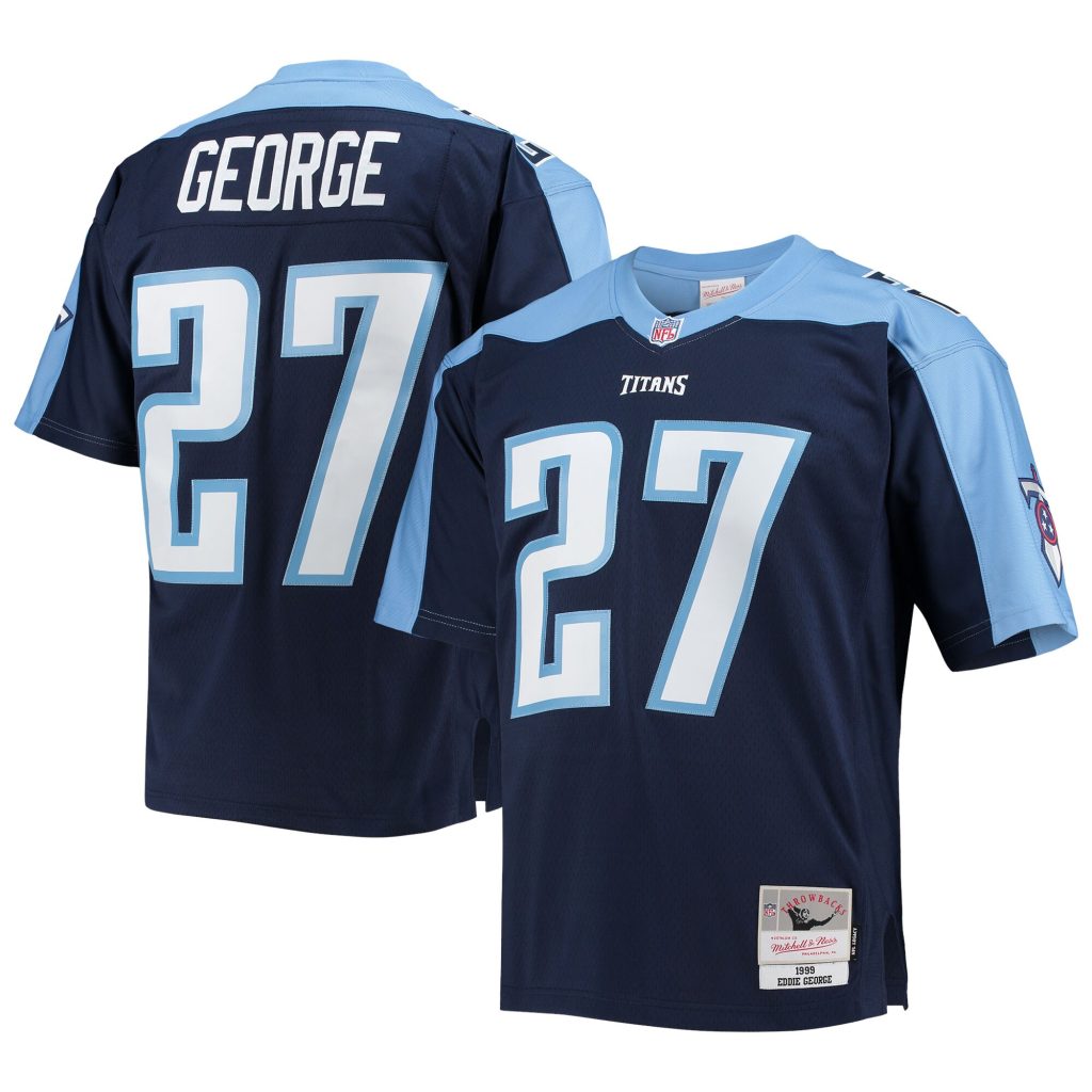 Eddie George Tennessee Titans Mitchell & Ness Big & Tall 1999 Retired Player Replica Jersey - Navy