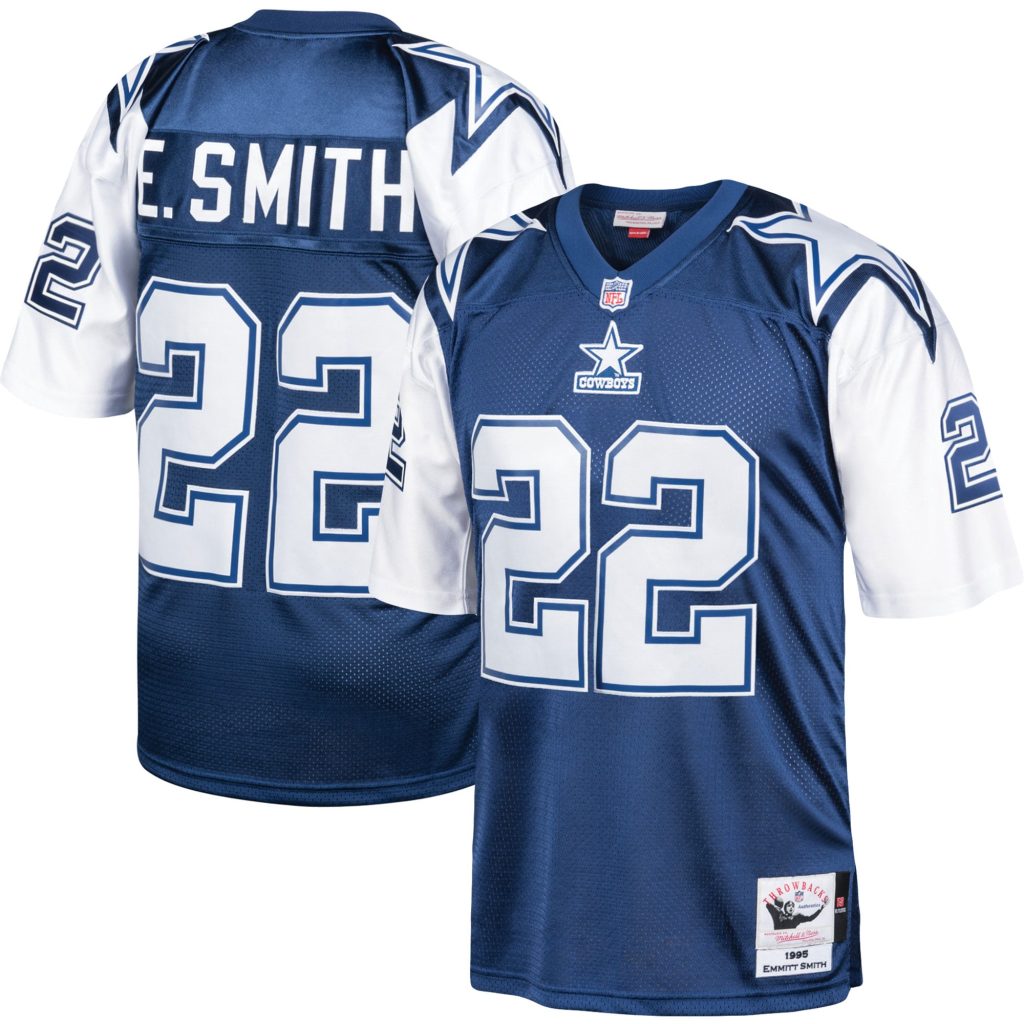 Emmitt Smith Dallas Cowboys 1995 Mitchell & Ness Authentic Throwback Retired Player Jersey - Navy