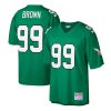 Men's Mitchell & Ness Jerome Brown Kelly Green Philadelphia Eagles Big & Tall 1990 Retired Player Replica Jersey