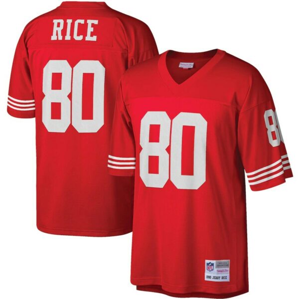 Men's San Francisco 49ers Jerry Rice Mitchell & Ness Scarlet Big & Tall 1990 Retired Player Replica Jersey