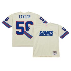 Lawrence Taylor New York Giants Mitchell & Ness Chainstitch Legacy Jersey - Cream