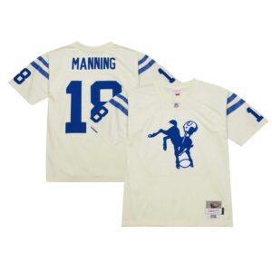 Peyton Manning Indianapolis Colts Mitchell & Ness Chainstitch Legacy Jersey - Cream