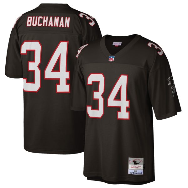 Men's Atlanta Falcons Ray Buchanan Mitchell & Ness Black Retired Player Legacy Replica Jersey