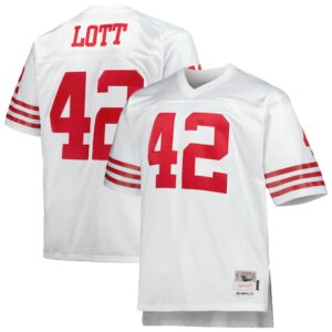 Men's San Francisco 49ers Ronnie Lott Mitchell & Ness White Big & Tall 1990 Retired Player Replica Jersey