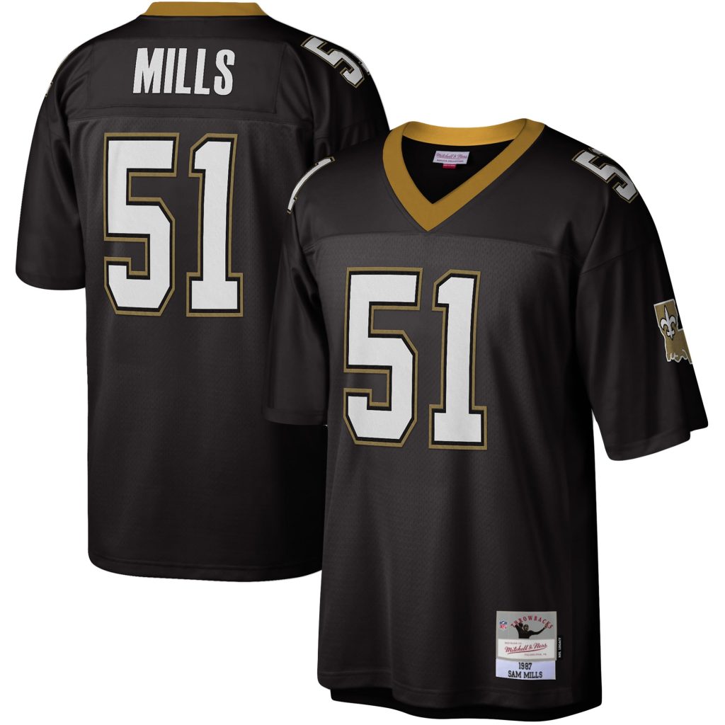 Sam Mills New Orleans Saints Mitchell & Ness Legacy Replica Jersey - Black