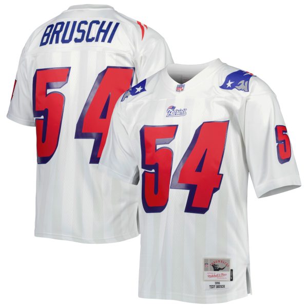Men's New England Patriots Tedy Bruschi Mitchell & Ness White 1996 Legacy Replica Jersey