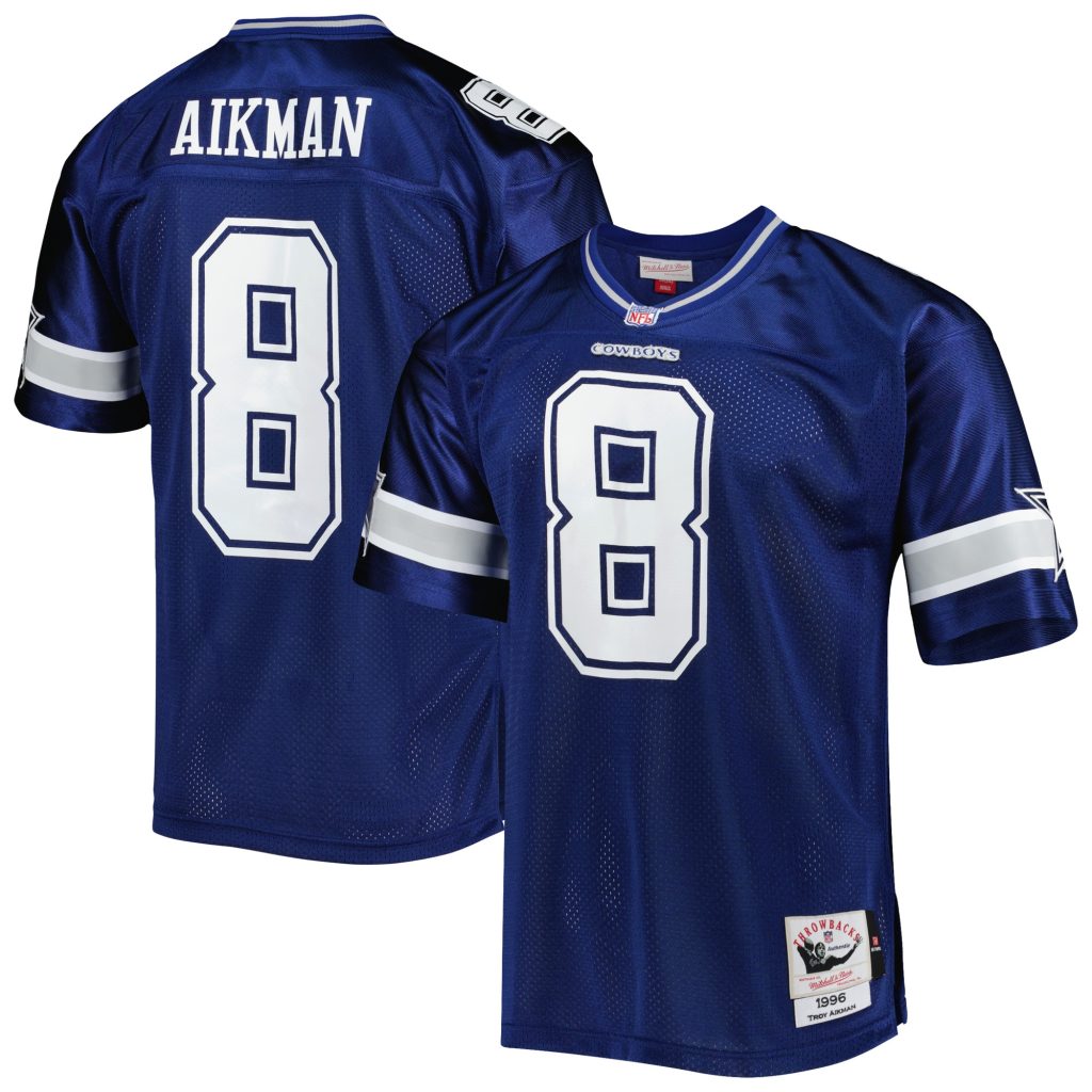 Troy Aikman Dallas Cowboys 1996 Mitchell & Ness Authentic Throwback Retired Player Jersey - Navy