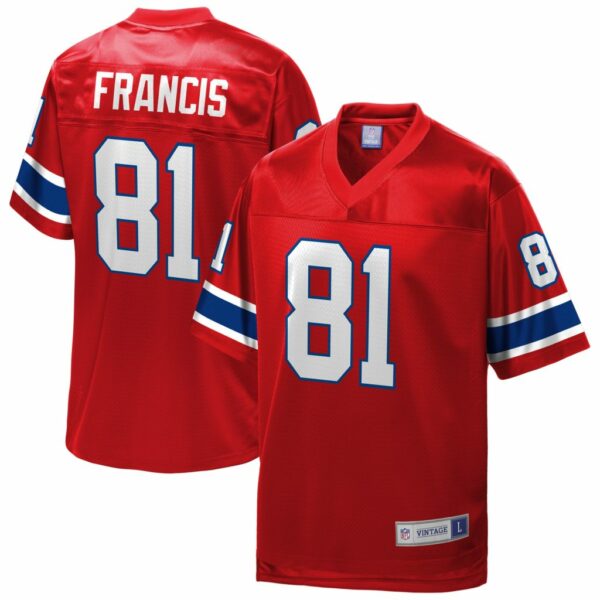 Men's New England Patriots Russ Francis NFL Pro Line Red Retired Player Jersey
