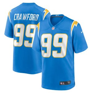Men's Los Angeles Chargers Aaron Crawford Nike Powder Blue Home Game Player Jersey