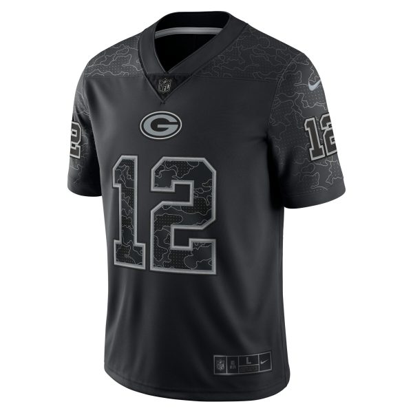 Men's Green Bay Packers Aaron Rodgers Nike Black RFLCTV Limited Jersey