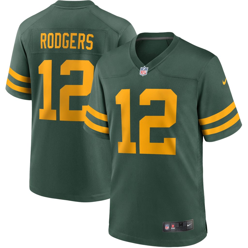 Men's Nike Aaron Rodgers Green Green Bay Packers Alternate Game Player Jersey