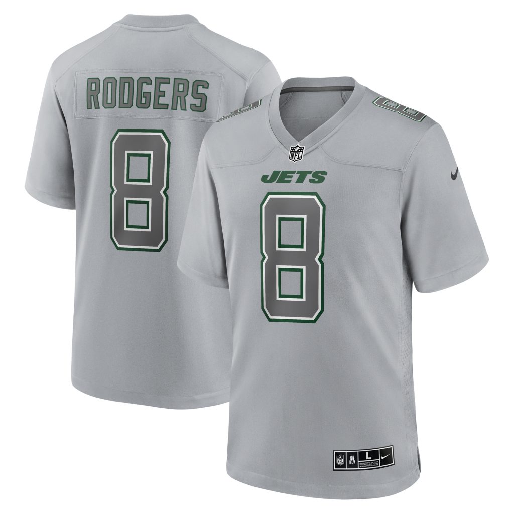 Men's New York Jets Aaron Rodgers Nike Heather Gray Atmosphere Fashion Game Jersey