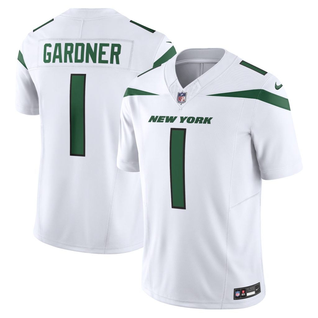 Men's New York Jets Ahmad Sauce Gardner Nike White Vapor F.U.S.E. Limited Jersey