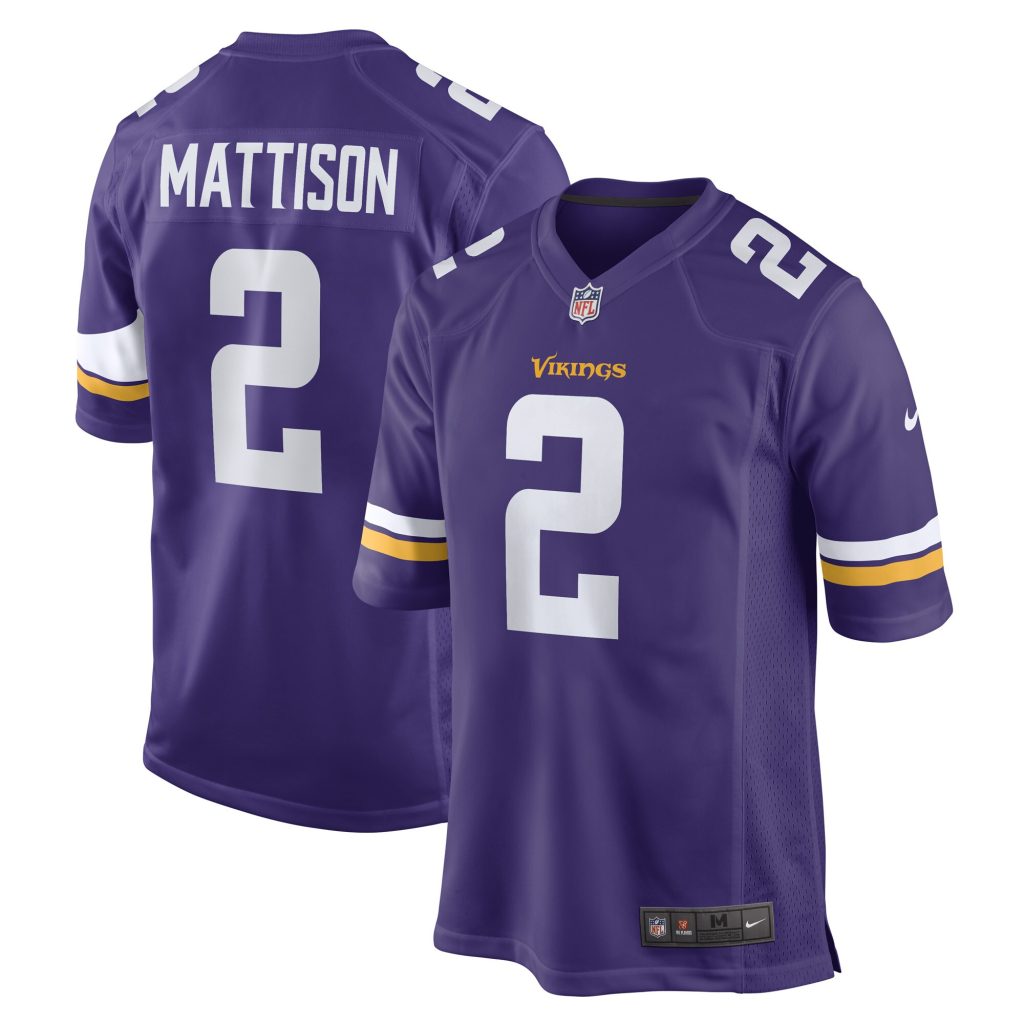 Men's Minnesota Vikings Alexander Mattison Nike Purple Game Player Jersey