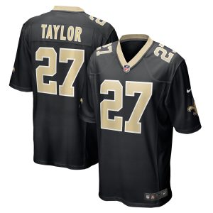 Men's New Orleans Saints Alontae Taylor Nike Black Game Player Jersey