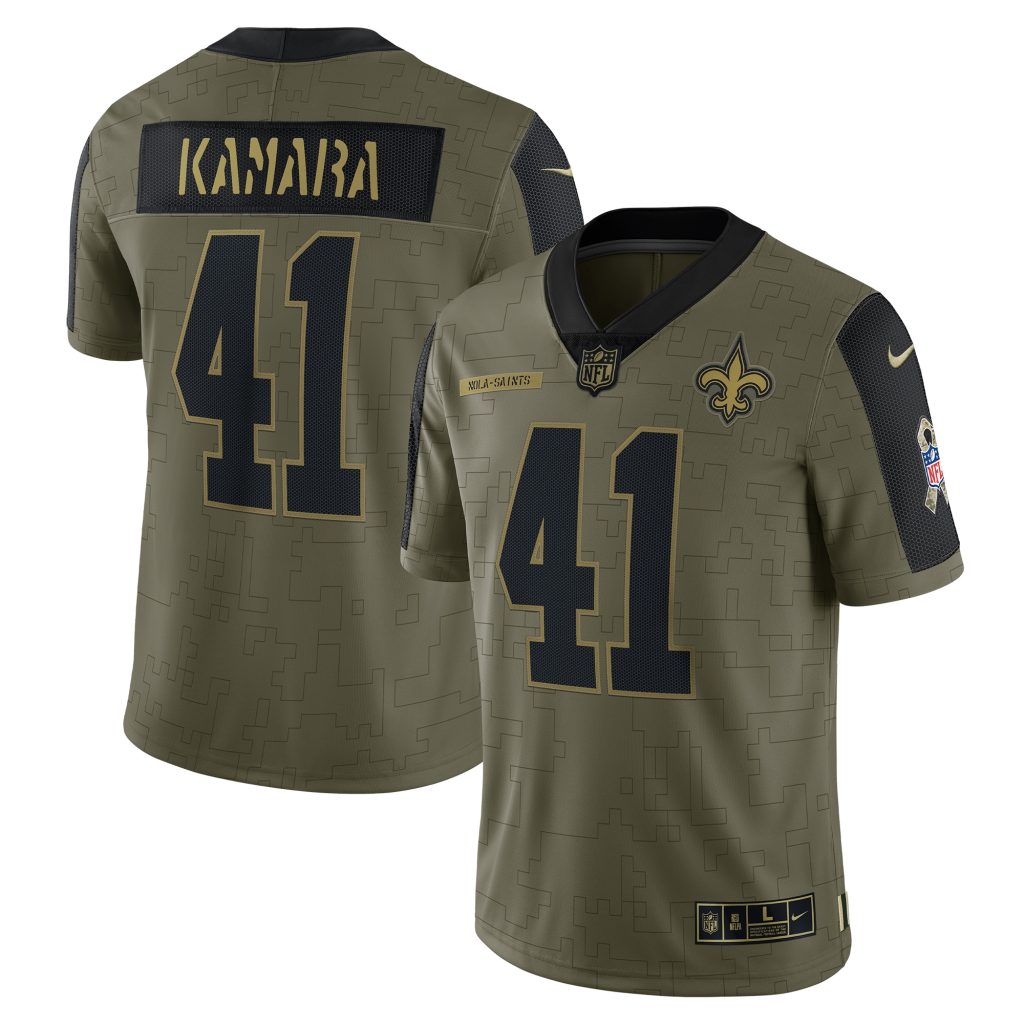 Men's Nike Alvin Kamara Olive New Orleans Saints 2021 Salute To Service Limited Player Jersey