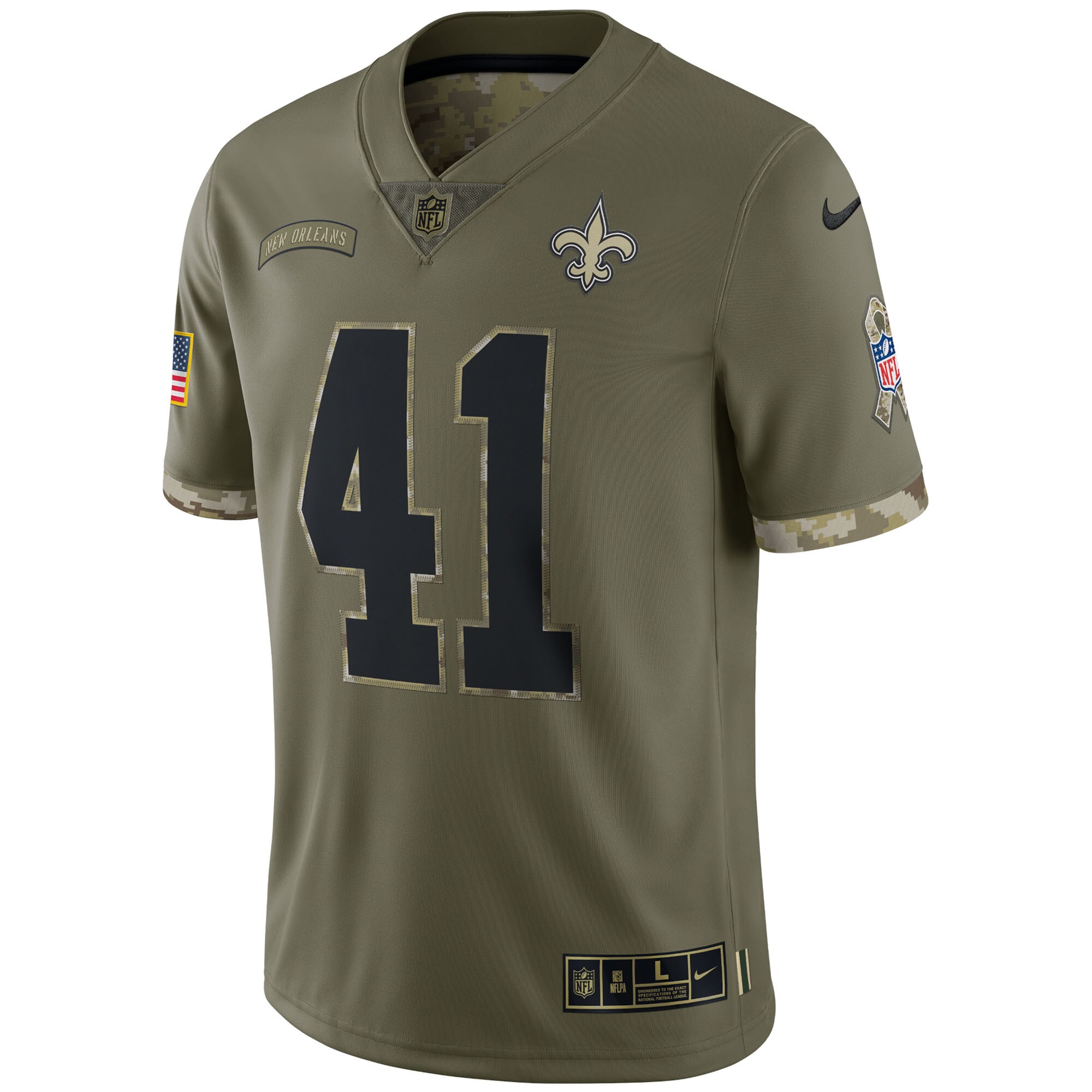 Men's New Orleans Saints Nike Olive 2022 Salute To Service Limited Jersey