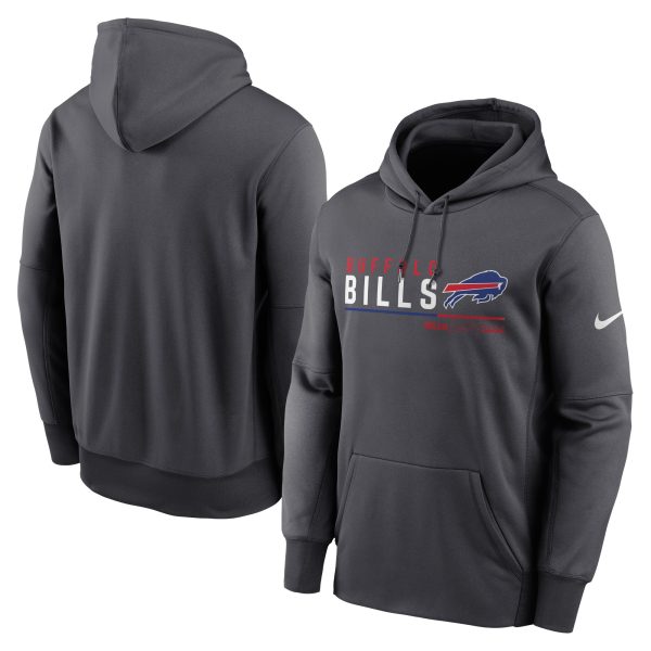 Men's Buffalo Bills Nike Anthracite Prime Logo Name Split Pullover Hoodie