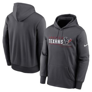 Men's Houston Texans Nike Anthracite Prime Logo Name Split Pullover Hoodie