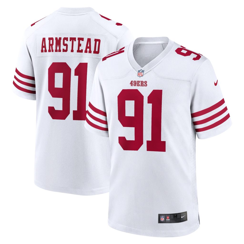 Men's San Francisco 49ers Arik Armstead Nike White Player Game Jersey